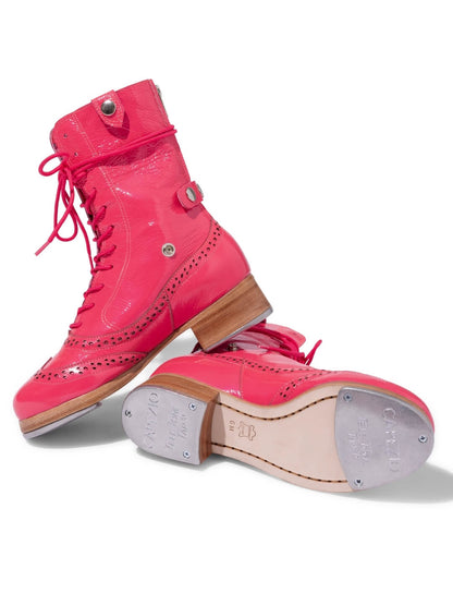 Hot Pink Patent/Paisley,5.5,M