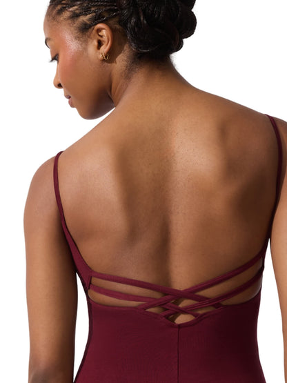 Capezio V-Neck Cami Leotard with Criss-Cross Lower Back