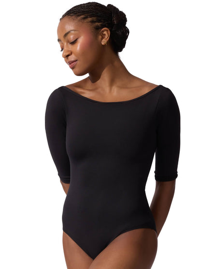 Capezio Staple Three Quarter Sleeve Boatneck Leotard | Capezio