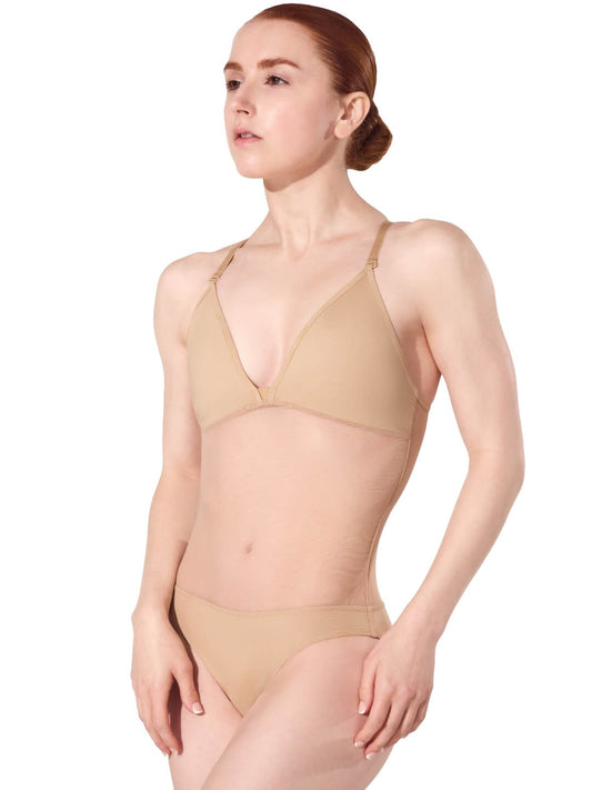 Capezio Capezio Plunge Neck Mesh Midriff Leotard