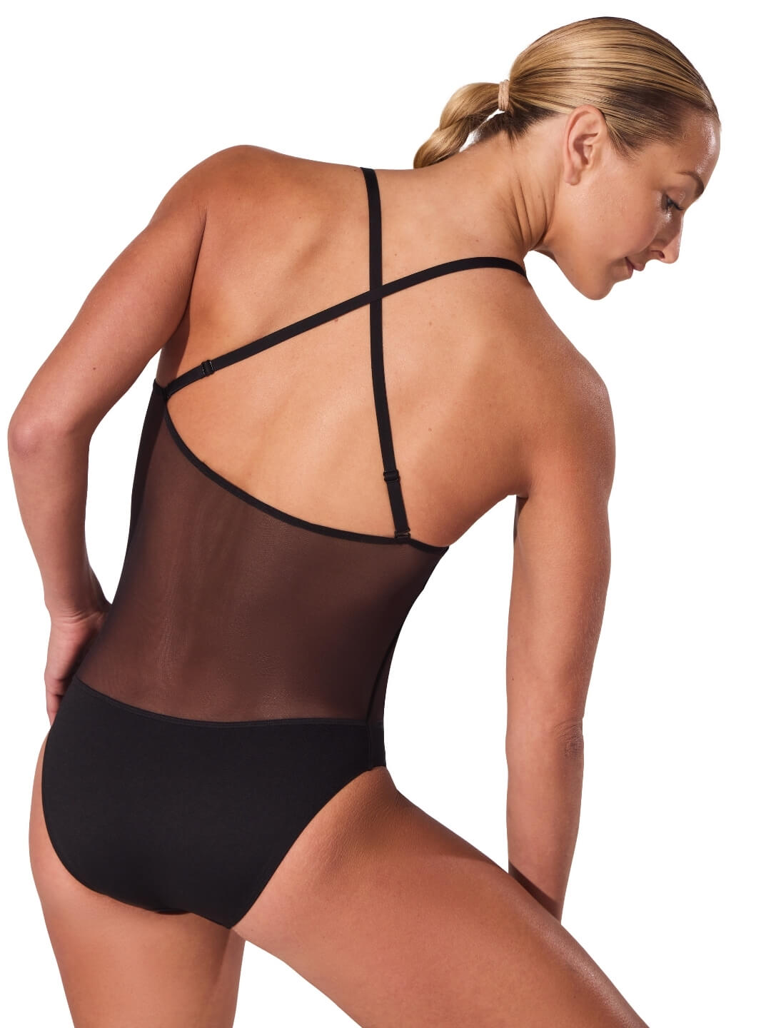 Capezio Capezio Plunge Neck Mesh Midriff Leotard