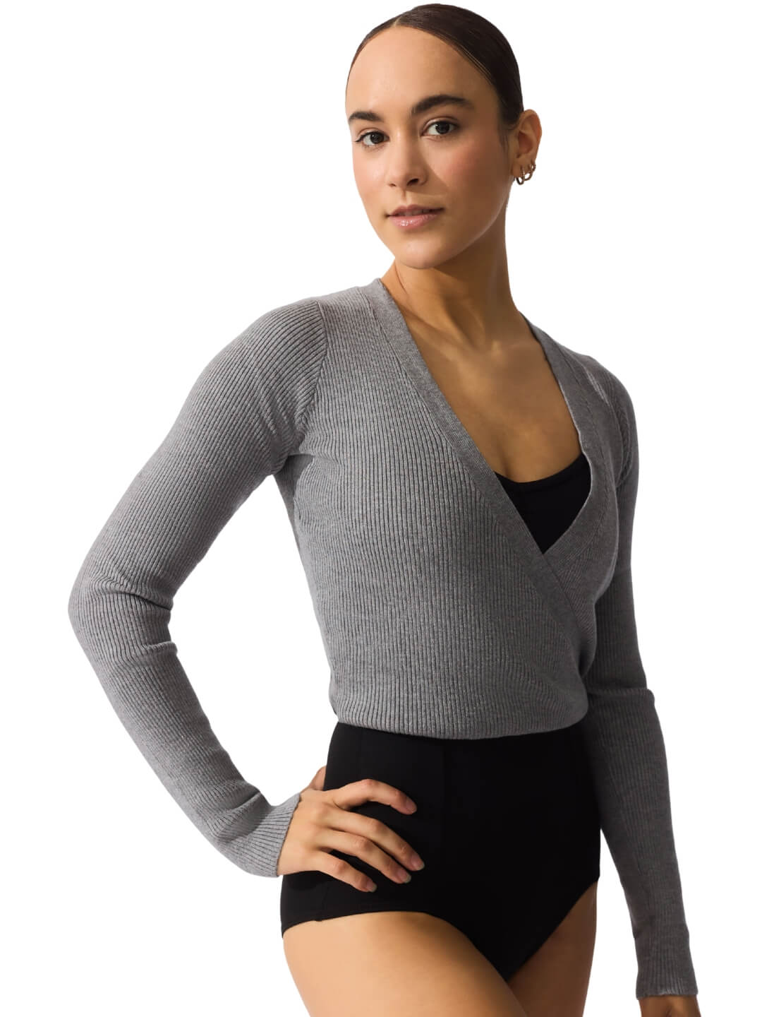 Capezio Knit Wrap Sweater with Improved Fit