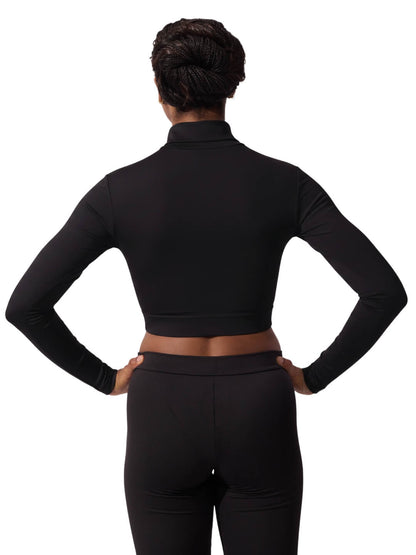 Capezio Turtle Neck Long Sleeve Crop Top