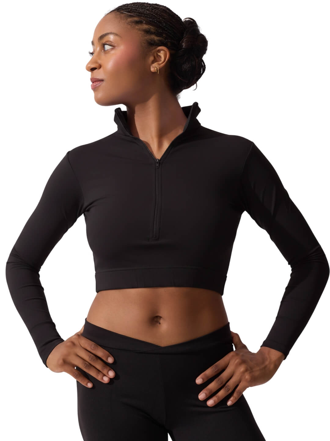 Capezio Turtle Neck Long Sleeve Crop Top