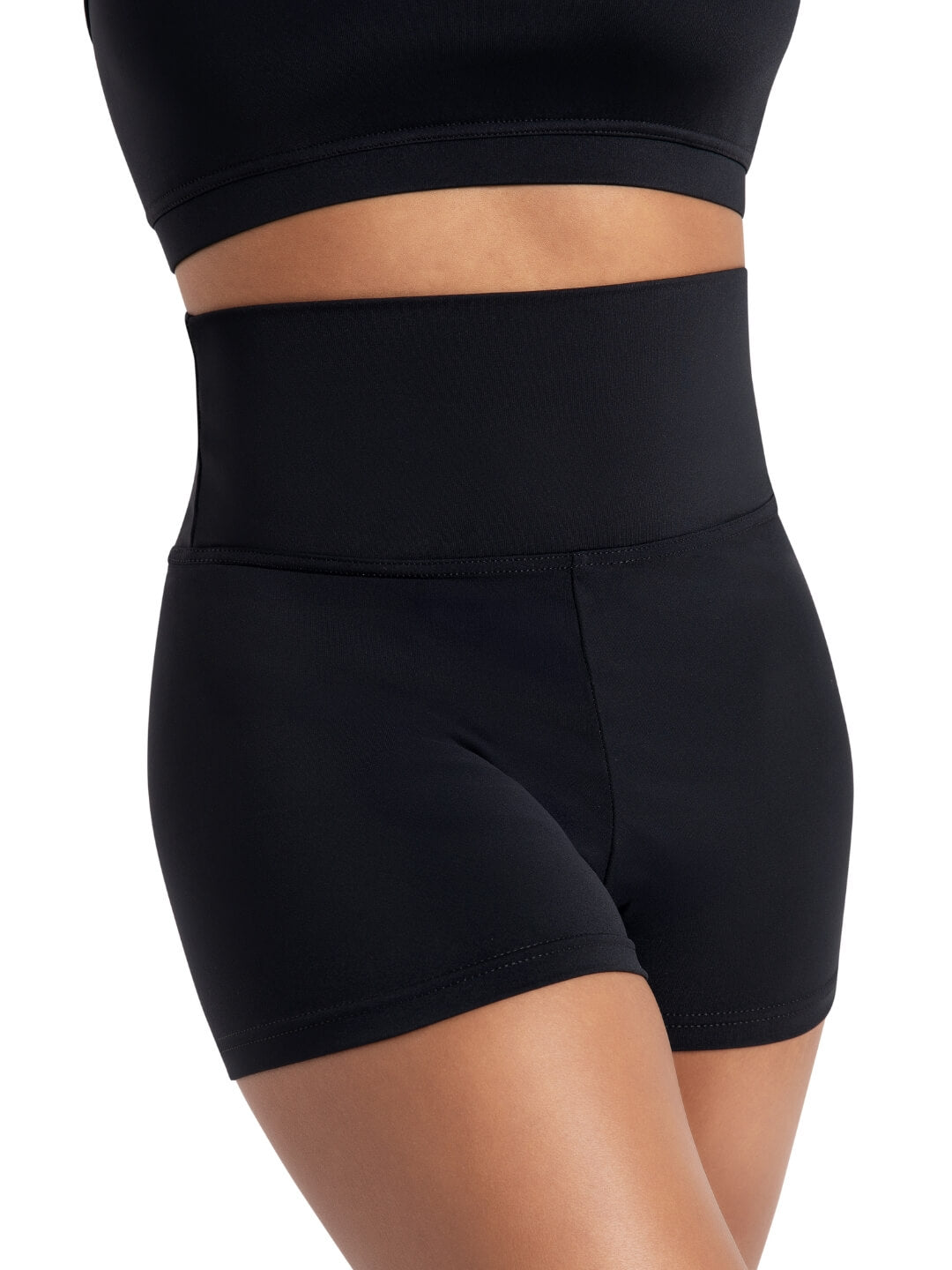 Capezio High Waisted Short Worn High or Folded Down
