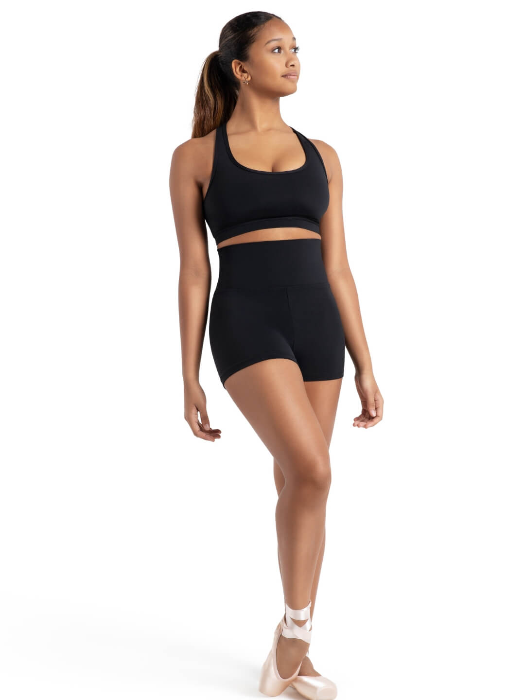 Capezio High Waisted Short Worn High or Folded Down