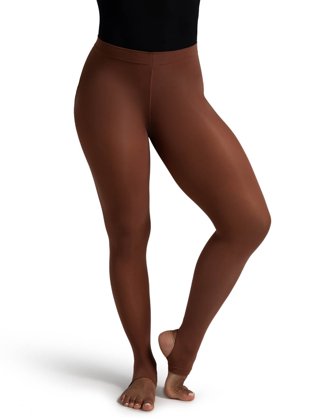 Capezio Self Knit Waist Stirrup Tight Wicks Moisture