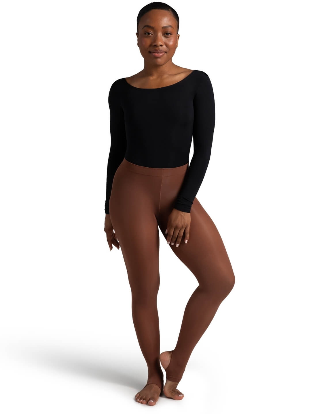 Capezio Self Knit Waist Stirrup Tight Wicks Moisture