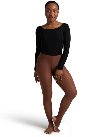 Capezio Self Knit Waist Stirrup Tight Wicks Moisture
