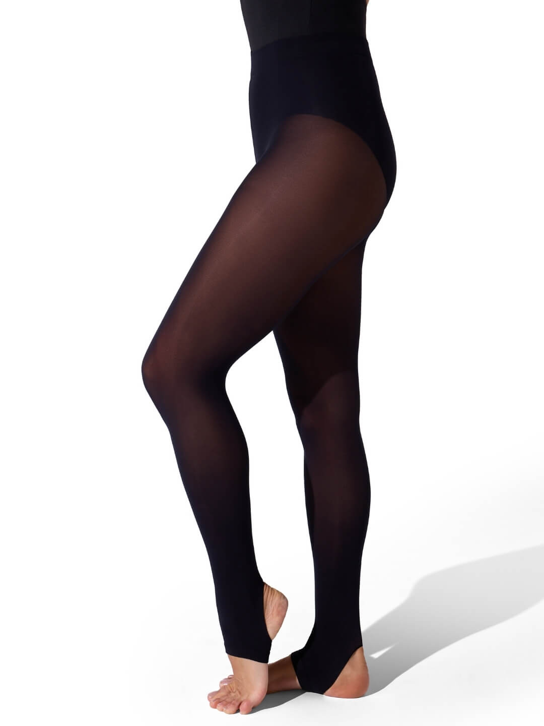 Capezio Self Knit Waist Stirrup Tight Wicks Moisture