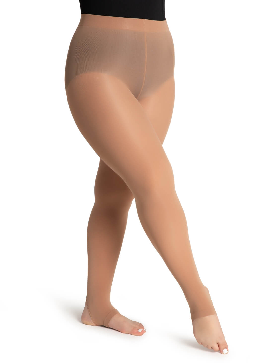 Capezio Self Knit Waist Stirrup Tight Wicks Moisture