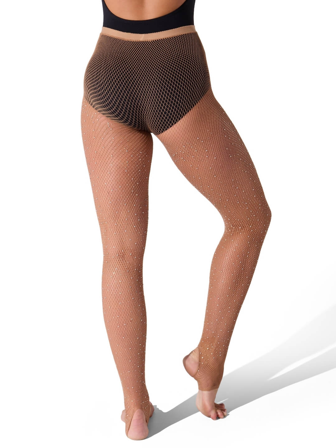 Capezio Capezio All Over Rhinestone Fishnet Stirrup Tight