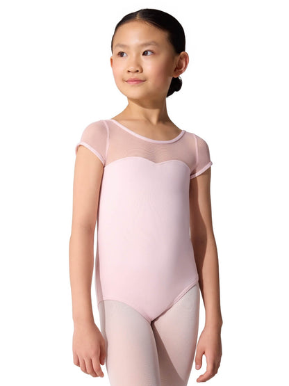 Capezio Capezio Studio Collection Mesh Yoke Short Sleeve Leotard - Girls