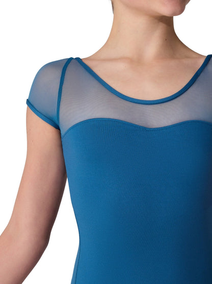 Capezio Capezio Studio Collection Mesh Yoke Short Sleeve Leotard - Girls