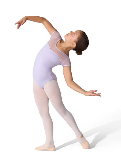 Capezio Capezio Studio Collection Mesh Yoke Short Sleeve Leotard - Girls