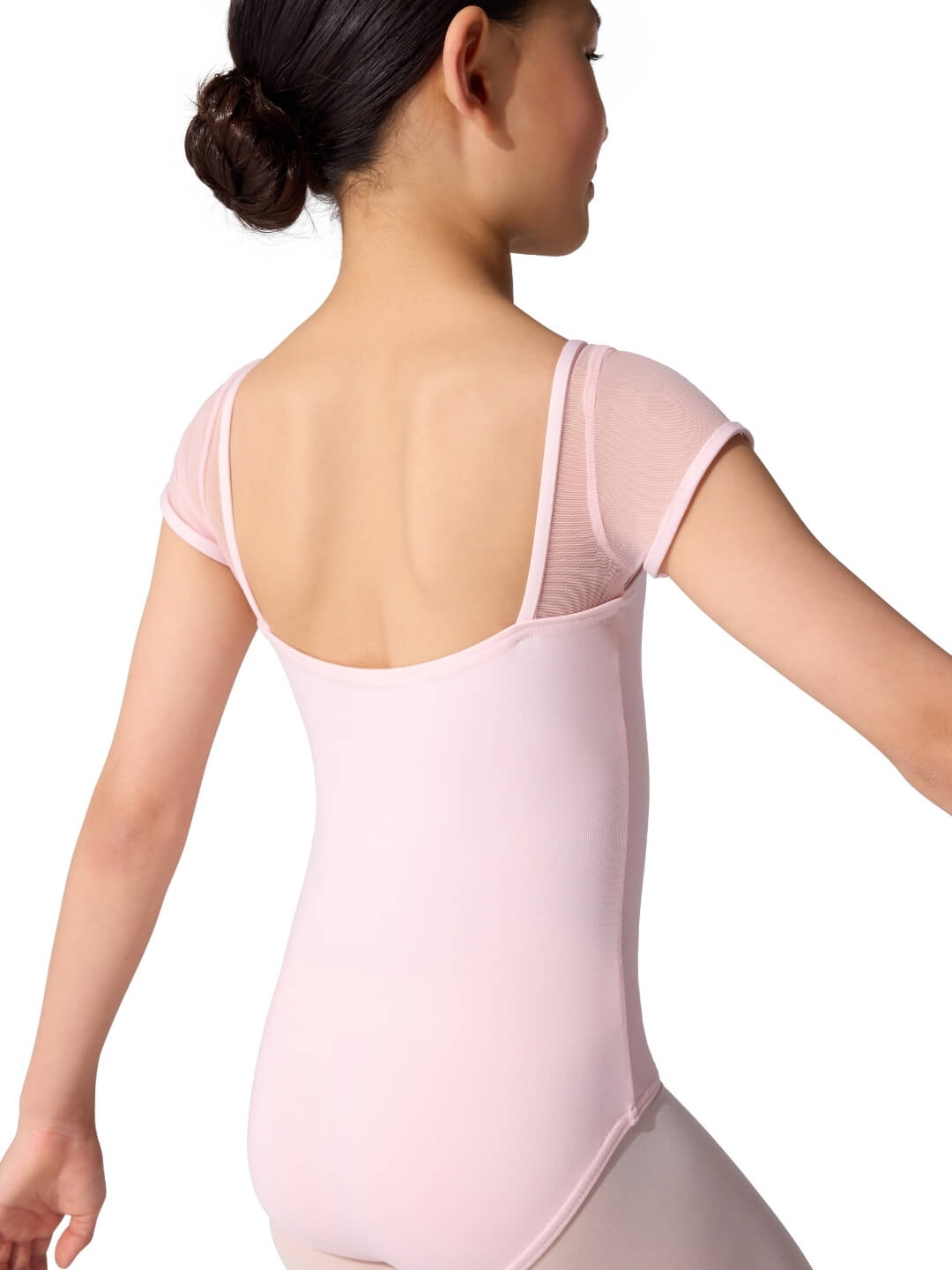 Capezio Capezio Studio Collection Mesh Yoke Short Sleeve Leotard - Girls