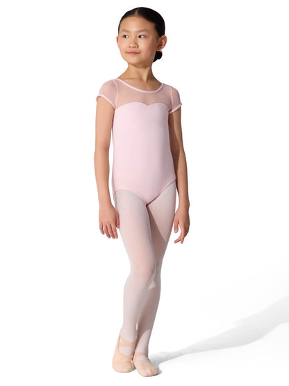 Capezio Capezio Studio Collection Mesh Yoke Short Sleeve Leotard - Girls