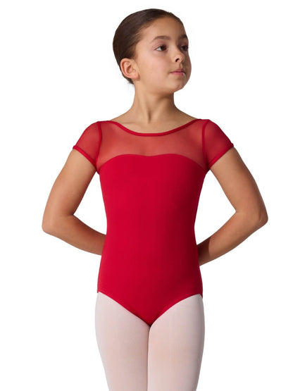 Capezio Capezio Studio Collection Mesh Yoke Short Sleeve Leotard - Girls