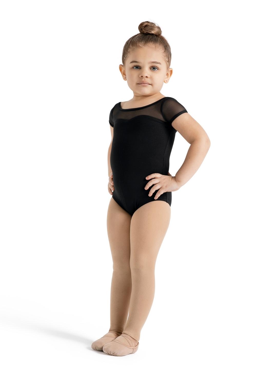 Capezio Capezio Studio Collection Mesh Yoke Short Sleeve Leotard - Girls