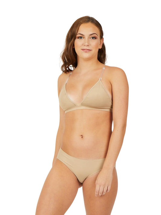 Capezio Capezio Deep Neck Clear Back Bra - Girls