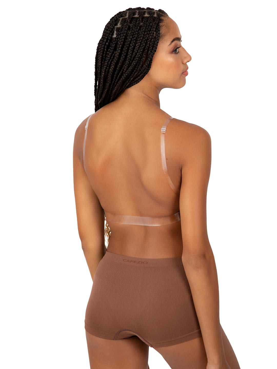 Capezio Capezio Deep Neck Clear Back Bra - Girls