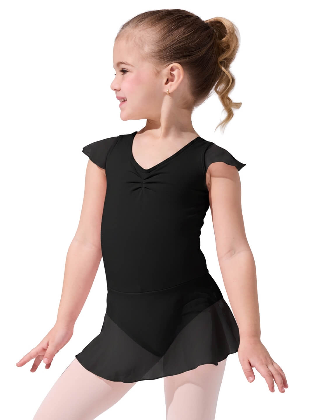 Capezio Children's Lined Flutter Sleeve Dress