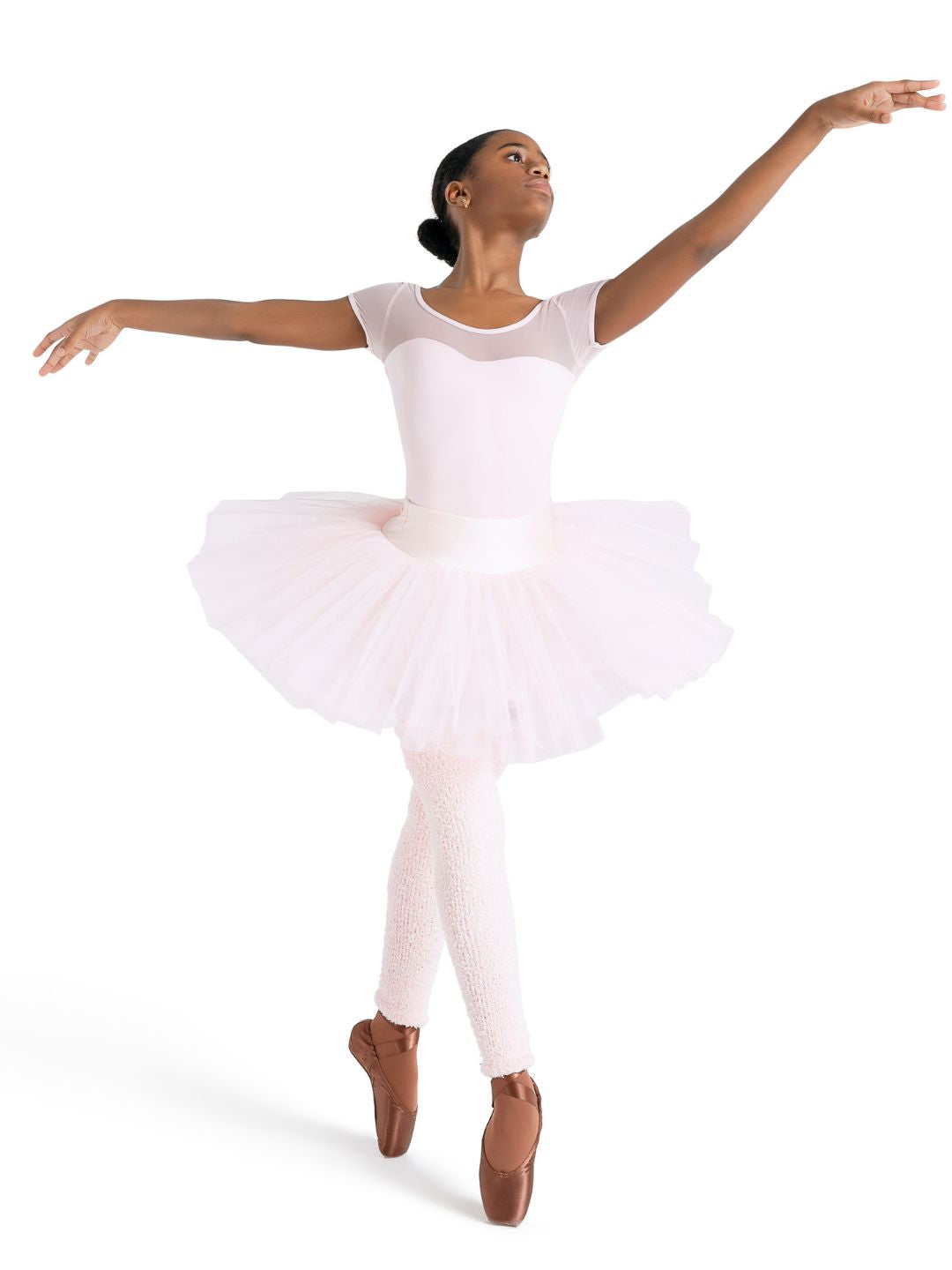 Capezio Capezio Studio Collection Mesh Yoke Short Sleeve Leotard - Girls