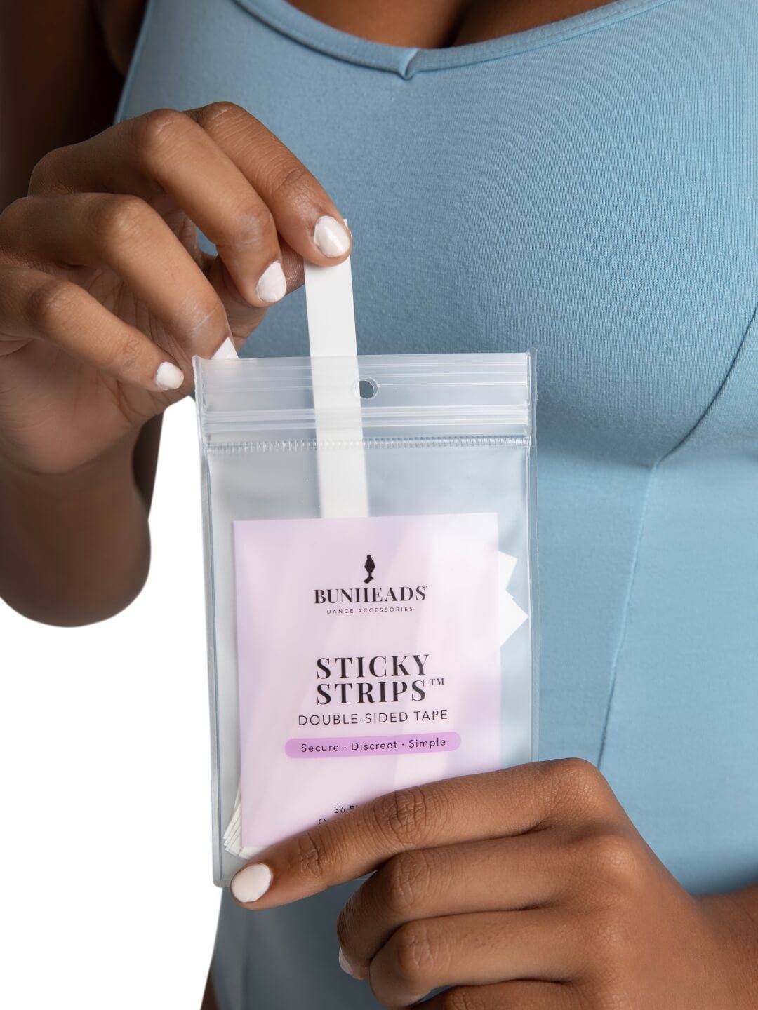 Capezio Double-Sided Sticky Strips™ Hold Straps in Place